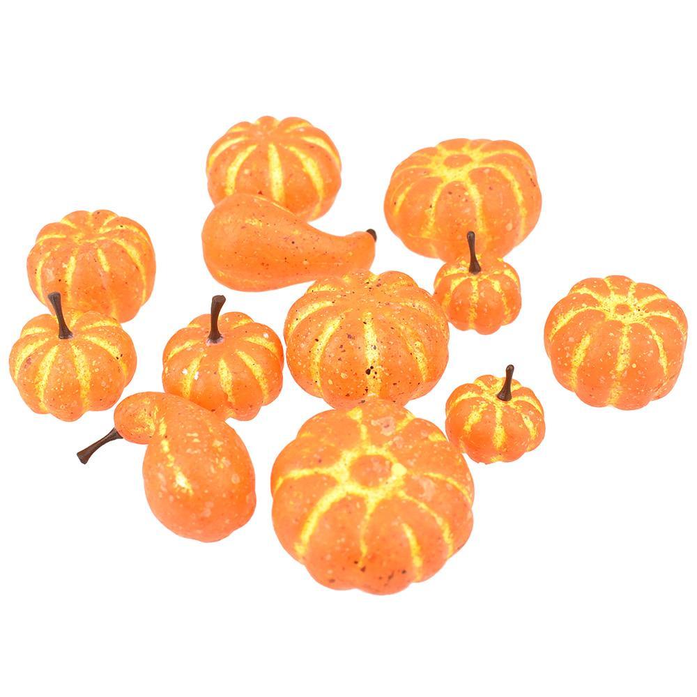 Foam Pumpkin and Squash Decorations, 12-Piece