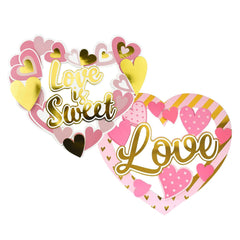 Valentine 3-D Decoration with Hot Stamping, 13-Inch, 2-Piece
