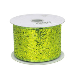 Glitter Christmas Ribbon Wired Edge, 2-1/2-Inch, 10 Yards