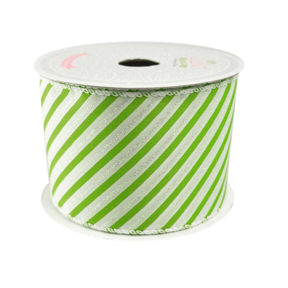 Iridescent Candy Striped Ribbon, 2 1/2-Inch, 10 Yards