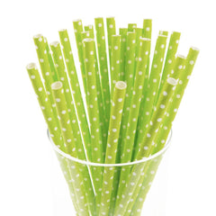 Small Dots Paper Straws, 7-3/4-inch, 25-Piece