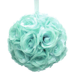 Silk Flower Kissing Ball Hanging Loop Centerpiece Decor, 10-inch