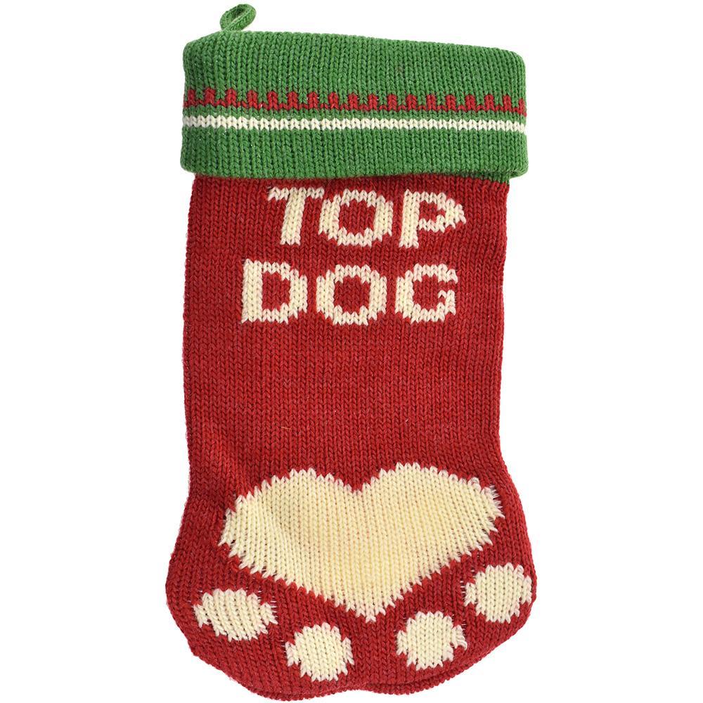 Top Dog Christmas Knitted Stocking, 12-Inch
