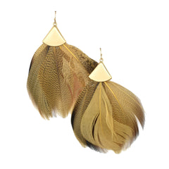 Feathers Drop Earrings, 3-Inch