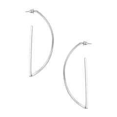 Half Moon Shaped Earrings, 2-1/2-Inch