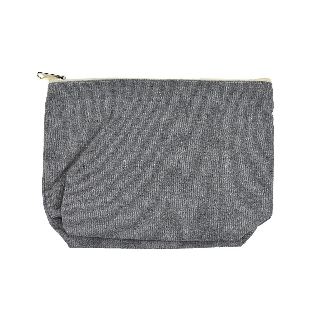 Canvas Zipper Pouch, 10-Inch Grey