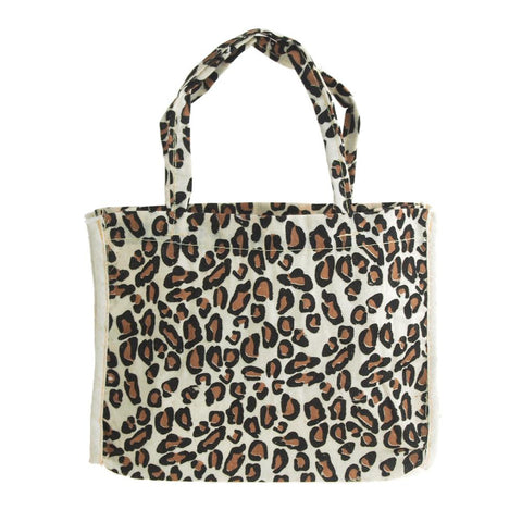 Leopard Print Cotton Tote Bag, 7-Inch, 6-Piece