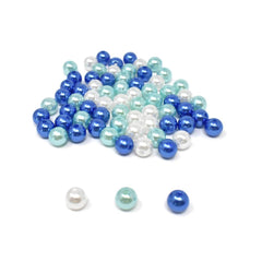 Plastic Tri-Color Pearl Beads, 10mm, 70-Piece