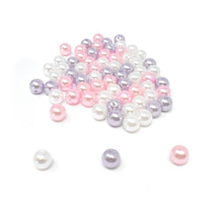 Plastic Tri-Color Pearl Beads, 10mm, 70-Piece