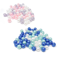 Plastic Tri-Color Pearl Beads, 10mm, 70-Piece