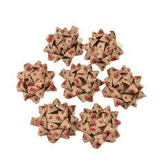 Self-Adhesive Pre-tied Star Bows, 2-Inch, 25-Piece