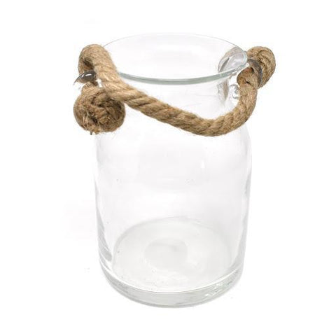 Rope Handled Glass Jar, 8-Inch