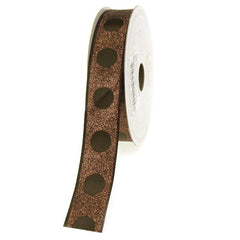 Glitter Ribbon with Satin Dots, 7/8-inch, 10-yard