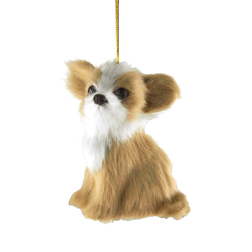 Chihuahua Plush Dog Christmas Ornaments, Natural, 3-1/2-Inch