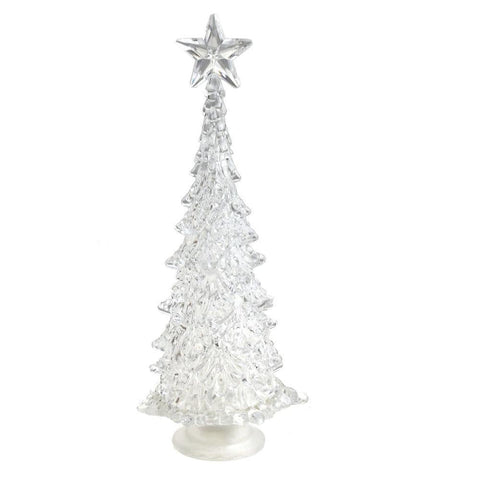 Acrylic Christmas Tree with Star LED Light, Multi-Color, 10-Inch