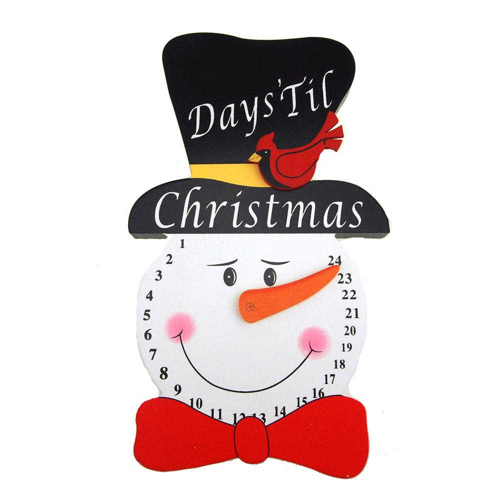 Wooden Snowman Days 'Til Christmas Hanger Ornament, 9-1/2-Inch