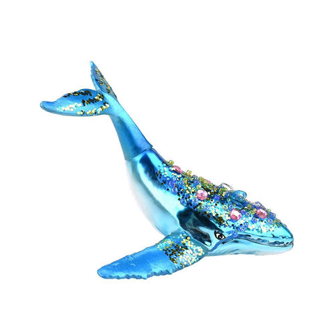 Deep Sea Whale with Rhinestones Christmas Ornament, 5-Inch