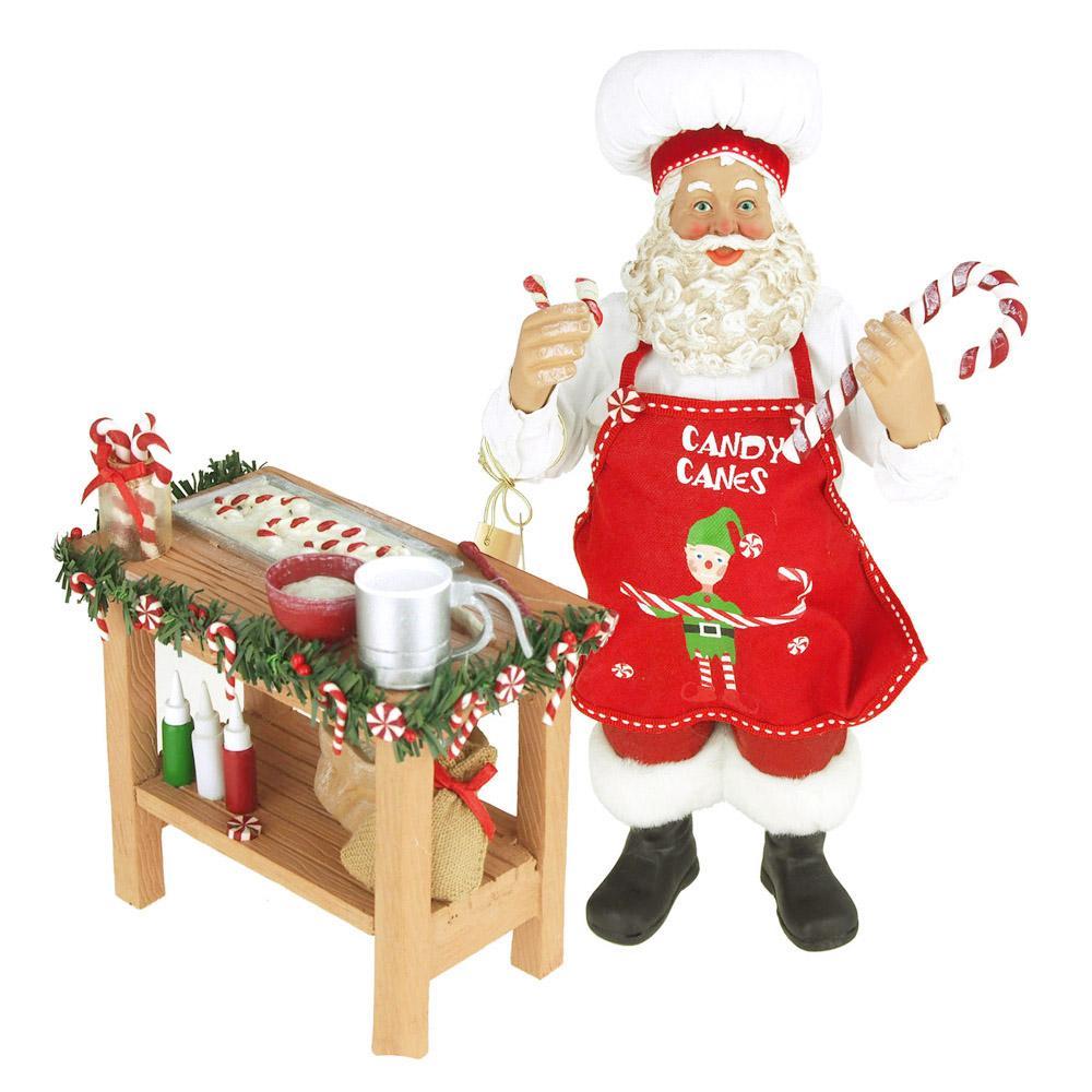 Chef Santa Baking Christmas Ornaments, Red/White, 10-Inch