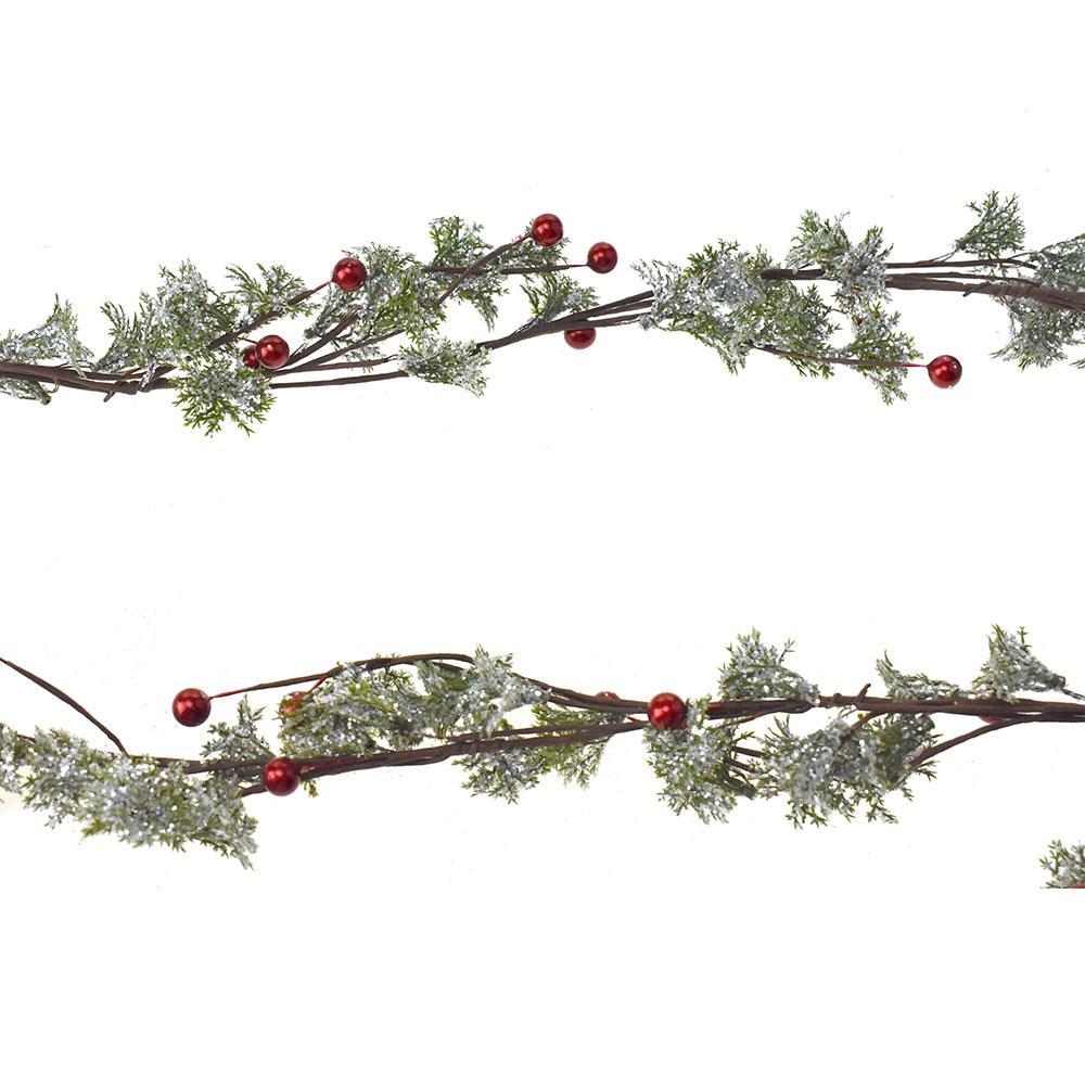Frosted Berry Branch Christmas Garland, 5-Feet
