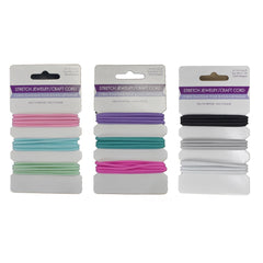 Stretchy Jewelry and Craft Cord, 1/16-inch, 3-piece, Pastel