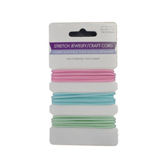 Stretchy Jewelry and Craft Cord, 1/16-inch, 3-piece, Pastel