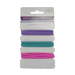 Stretchy Jewelry and Craft Cord, 1/16-inch, 3-piece, Pastel