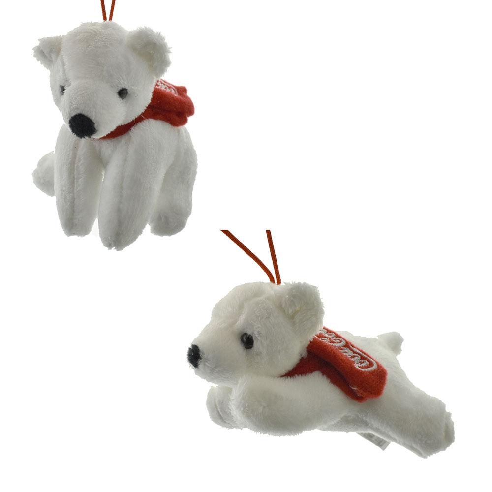 Coke Sitting and Laying Polar Bears Ornaments, Red/White, 2-Piece