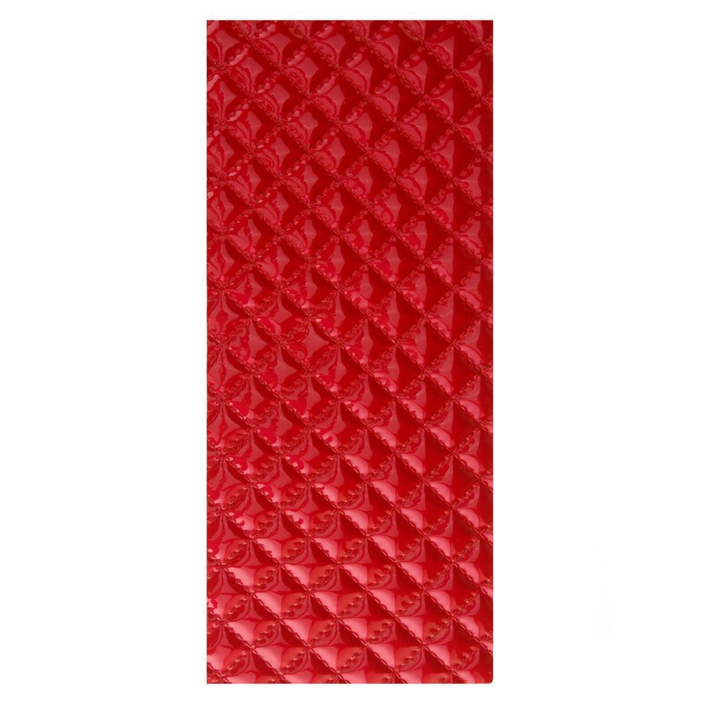 Leatherette Diamond Self Adhesive Sheet Sticker, 9-3/4-Inch, Red