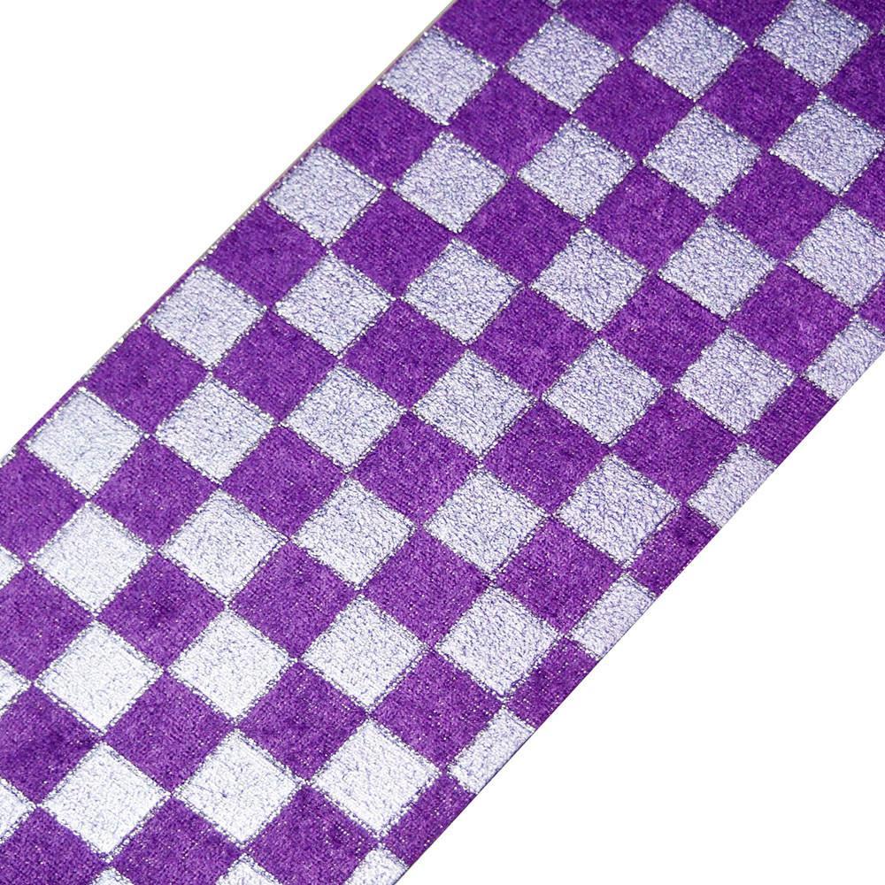 Velveteen Fabric Self-Adhesive Deluxe Sticker, 4x11-Inch, Checkered Violet