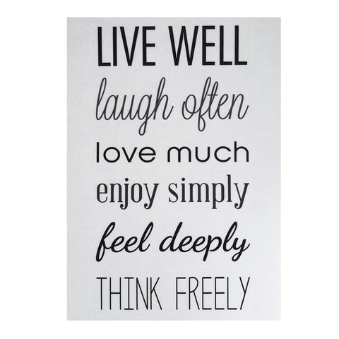 "Live Well, Laugh Often" Quotes Wall Art Sticker, 12-Inch