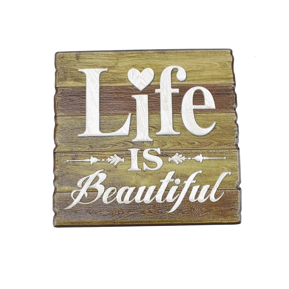 Life Is Beautiful Wall Plaque 3D Sticker, 6-3/4-Inch