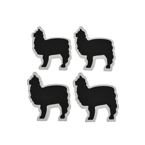 Self- Adhesive Chalkboard Llama Wood Embellishment, 2-Inch, 4-Count