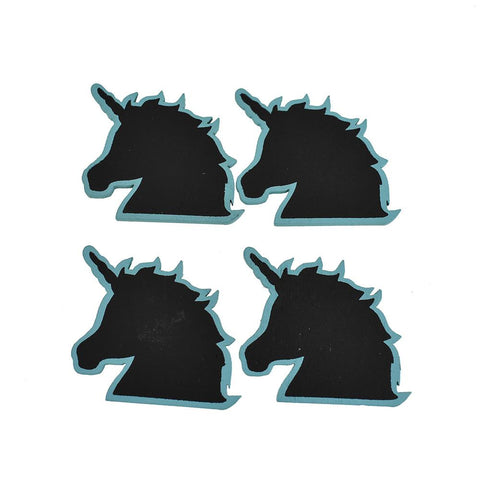 Self- Adhesive Chalkboard Unicorn Wood Embellishment, 2-Inch, 4-Count