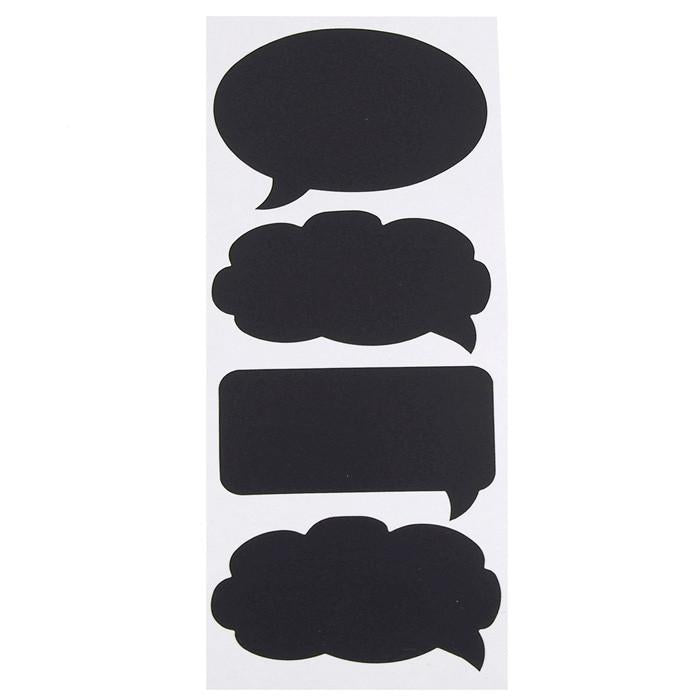 Chalkboard Label Stickers, Word Balloons, Large, 3-inch, 4-count