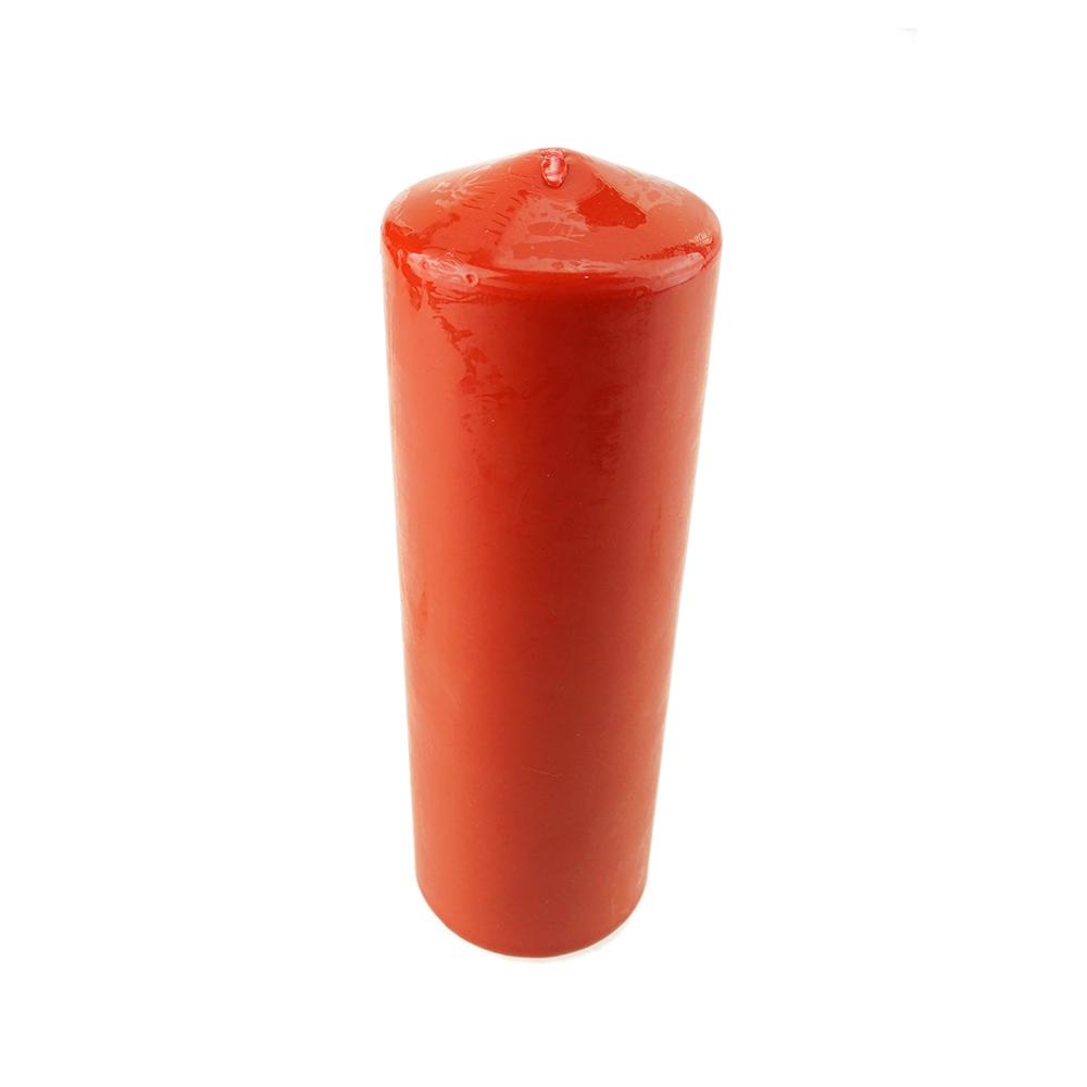 Dome Top Press Unscented Pillar Candle, Red, 3" x 9"