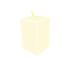 Rectangular Unscented Pillar Candle, 3-Inch