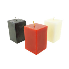 Rectangular Unscented Pillar Candle, 3-Inch