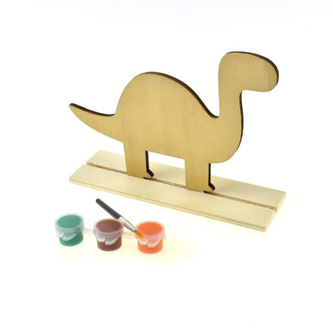 DIY Dinosaur Wood Stand-Up Crafty Kids Kit, Natural, 7-Inch