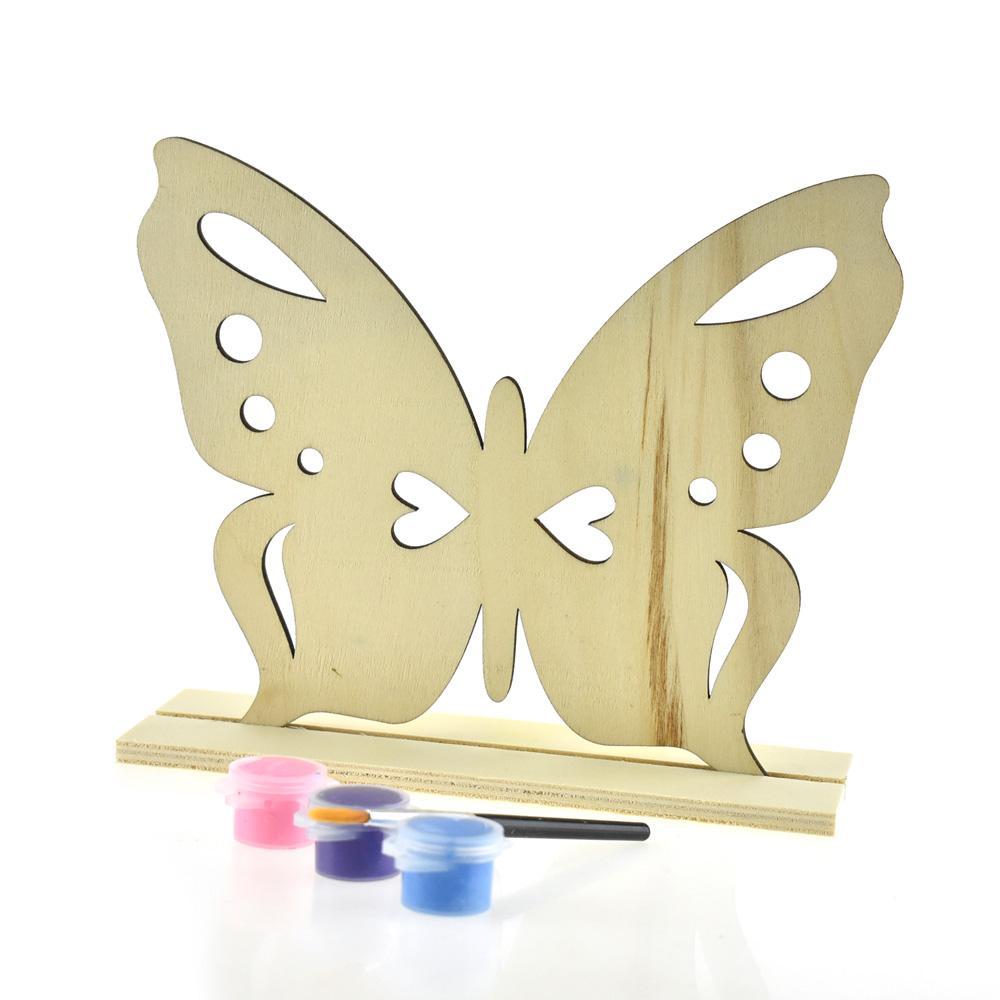 DIY Butterfly Wood Stand-Up Crafty Kids Kit, Natural, 7-Inch