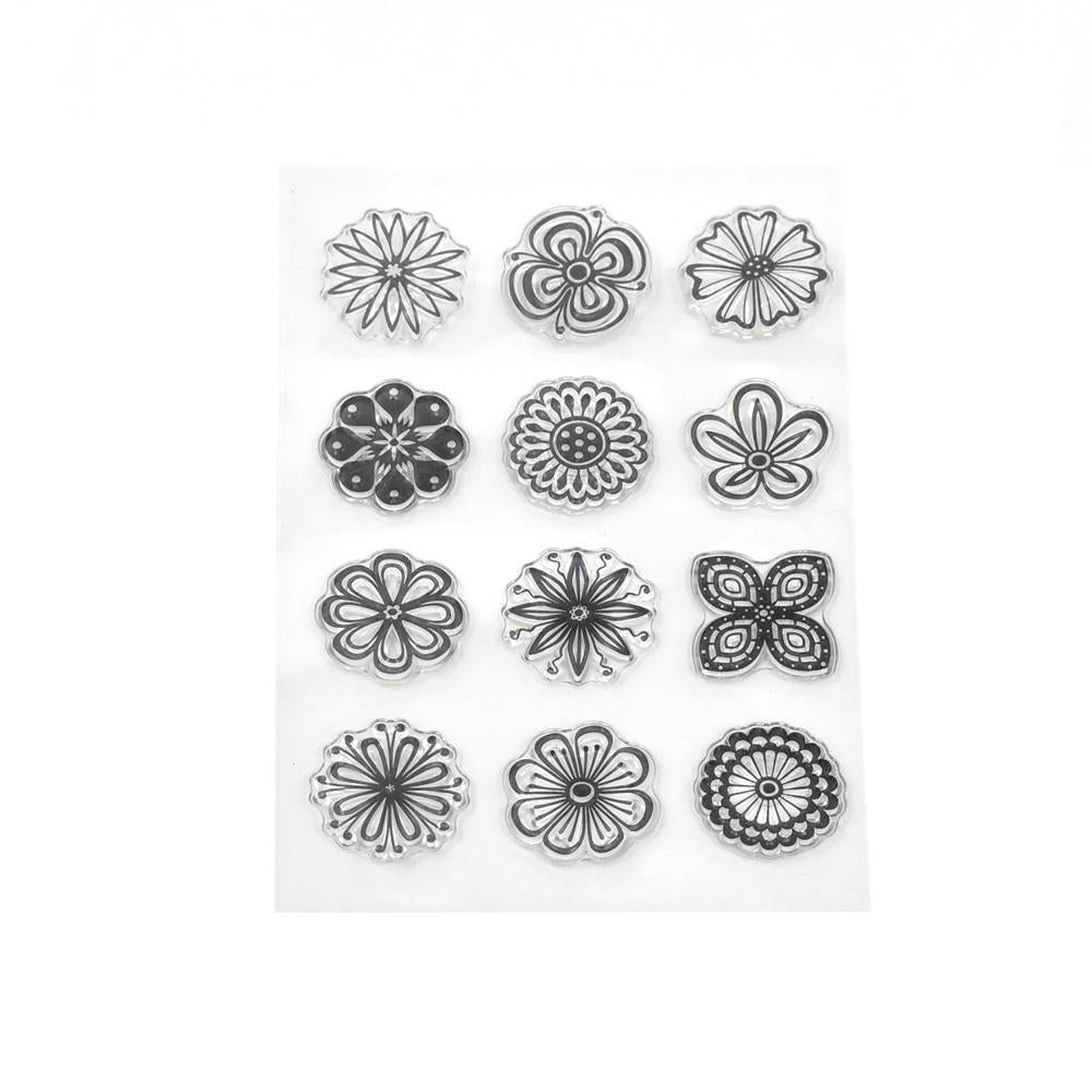 Silicone Simply Floral Clear Stamps, 12-Piece