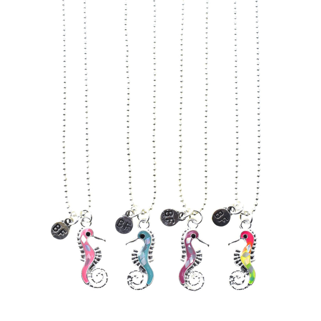 Glitter Seahorse Best Friend Necklaces, 20-Inch, 10-Piece