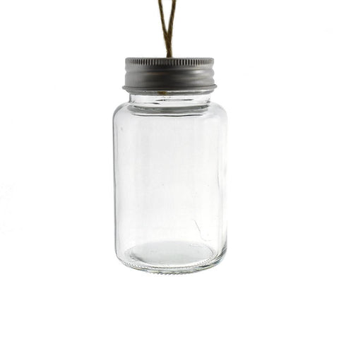 Craft DIY Clear Ornament Glass Jar with Aluminum Lid, 3-1/2-Inch