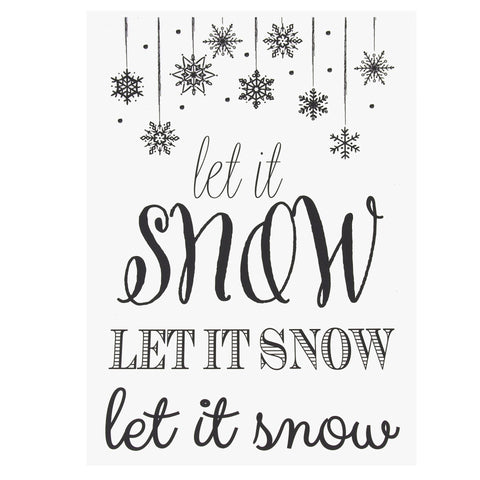 Let It Snow Winter Wall Art Decor, Clear, 11-1/4-Inch