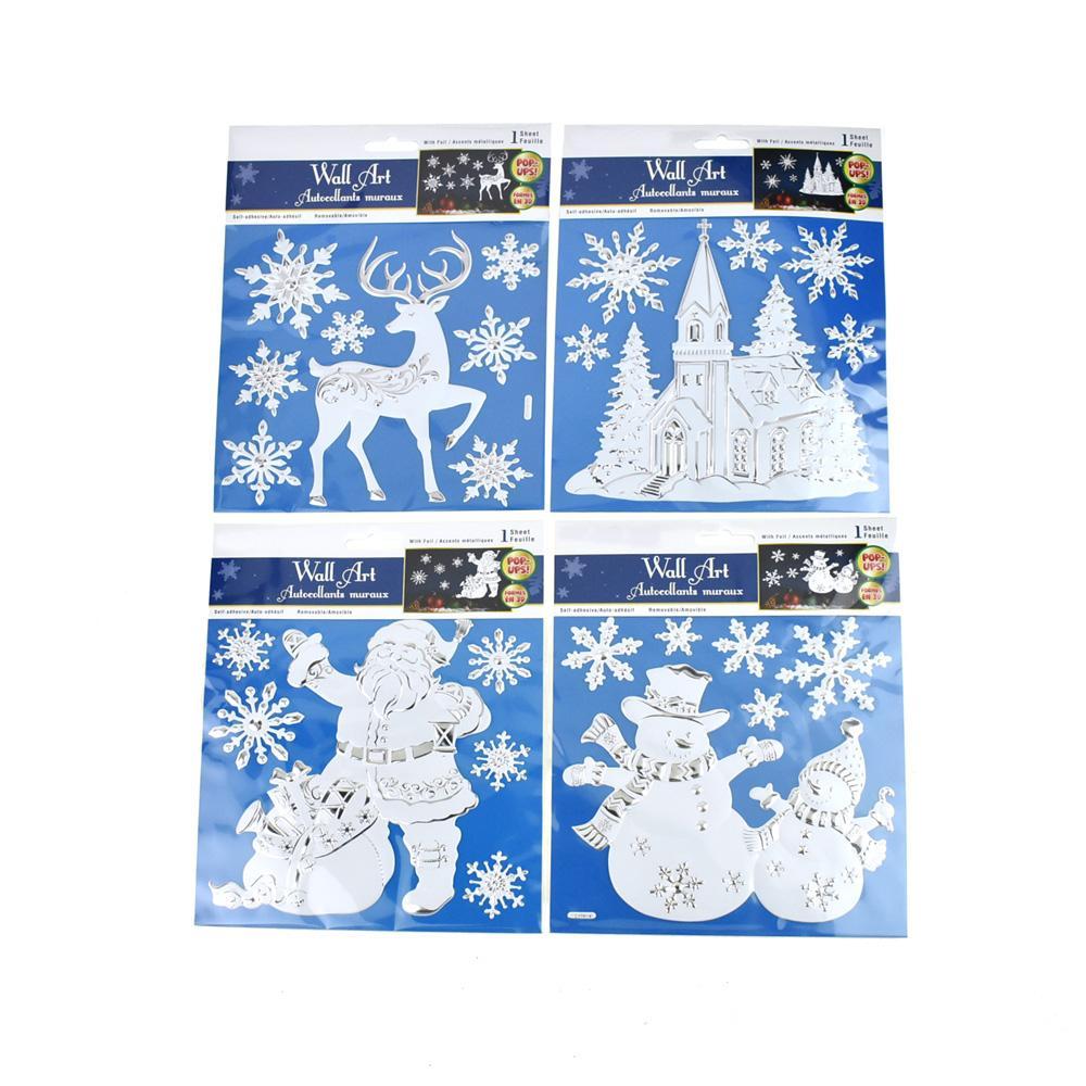 Christmas Splendor Metallic Removable Wall Art Stickers, 26-Piece