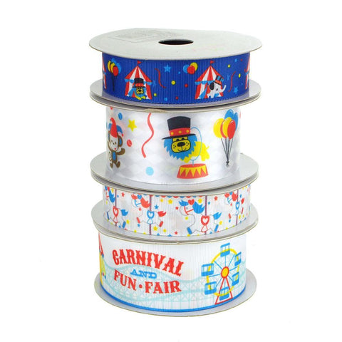 Carnival Fun Fair Assorted Ribbon, 4 Rolls, 10 Yards