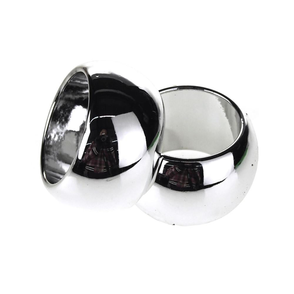 Plastic Ring Napkin Holder, Round, 6-Piece, Silver