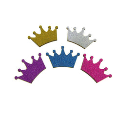 Royal Crown Glitter Wood Favors, 1-1/2-Inch