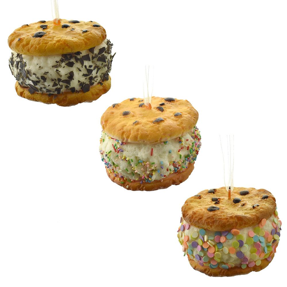 Foam Ice Cream Sandwich Ornaments, 3-1/4-Inch, 3-Piece