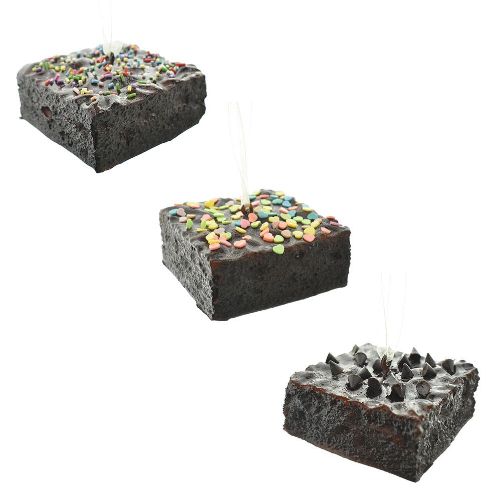 Foam Brownies with Sprinkles and Chocolate Chips Ornaments, 2-3/4-Inch, 3-Piece