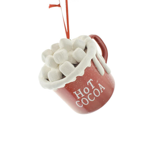 Hot Cocoa Cup with Marshmallows Ornament, 3-1/4-Inch